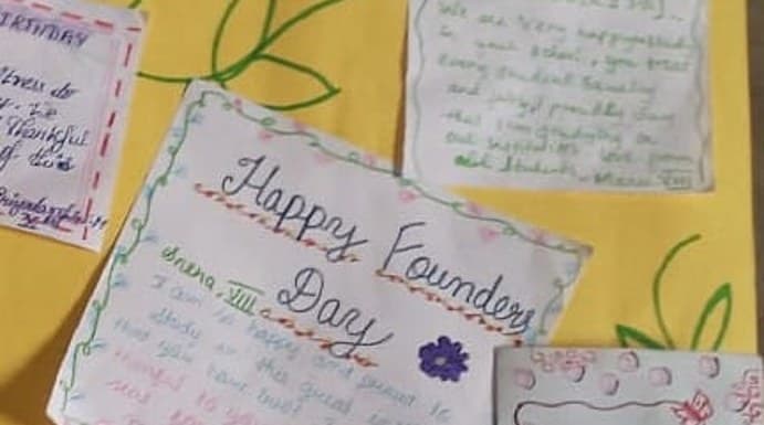 Handwritten note from an SSV student